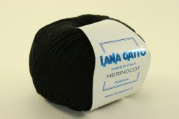 Пряжа Lana Gatto MERINOCOT (Цвет: 10008 черный)