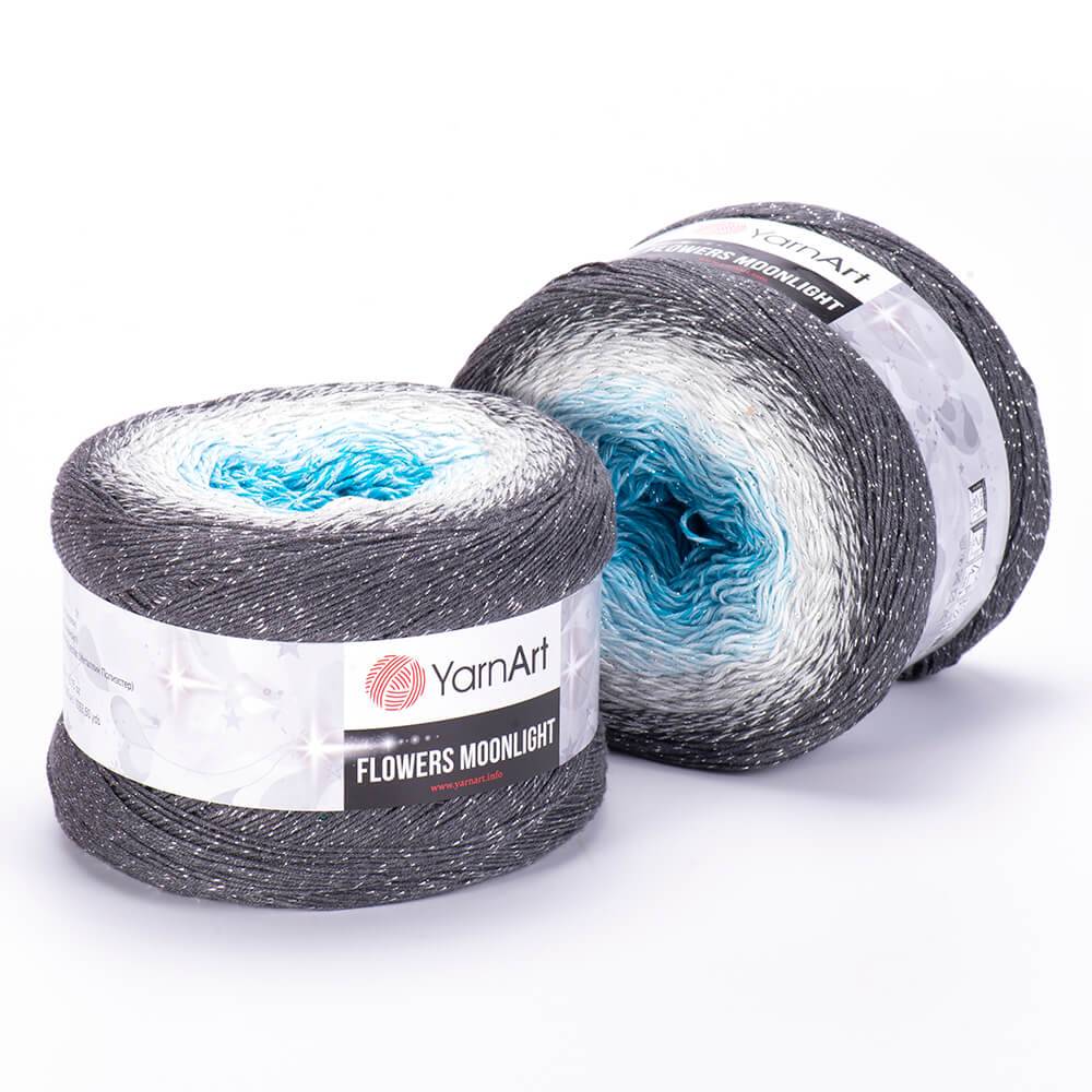 Пряжа Yarn Art FLOWERS MOONLIGHT (Цвет: 3251 т.серый-голубая бирюза)