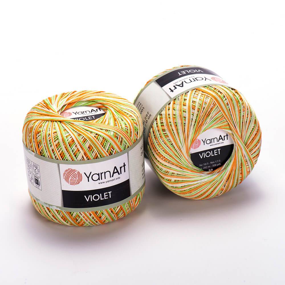 Пряжа Yarn Art VIOLET (Цвет: 503 бело-зелено-оранжевый)